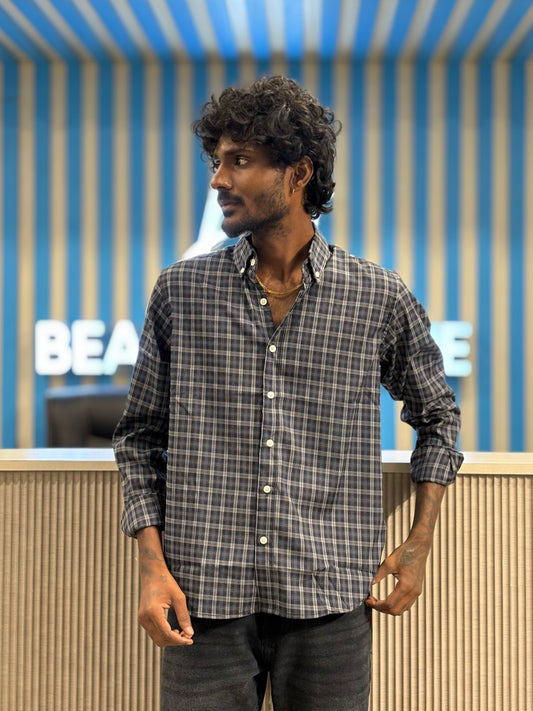 Blue Imported Checked Shirt