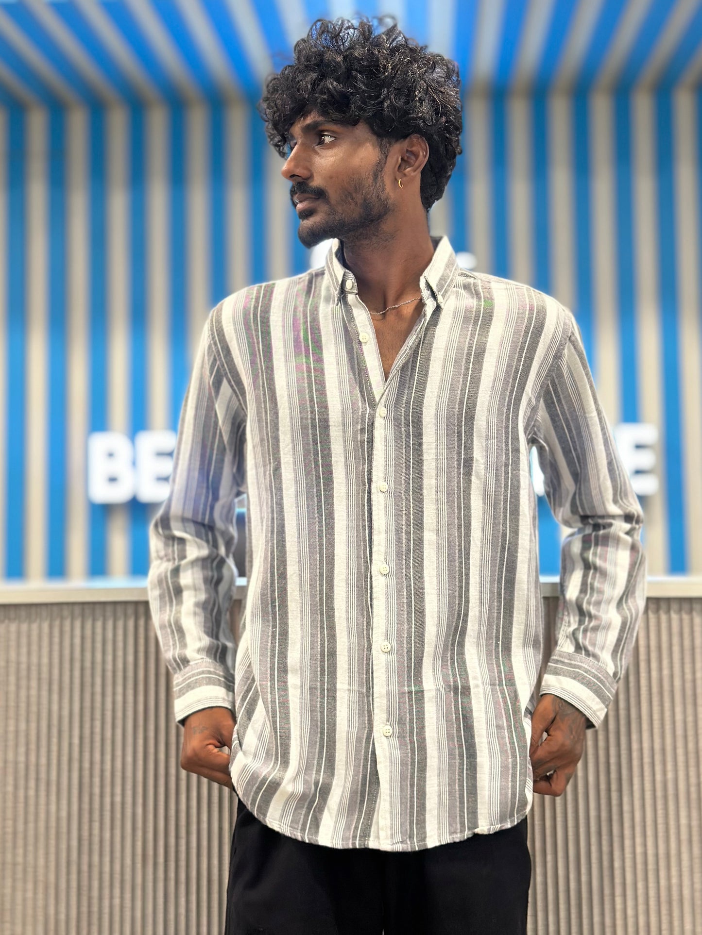 Grey Striped Shirt