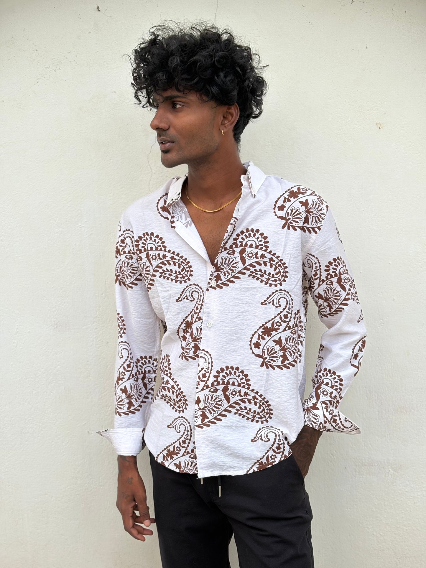 White Rayon Viscose Shirt