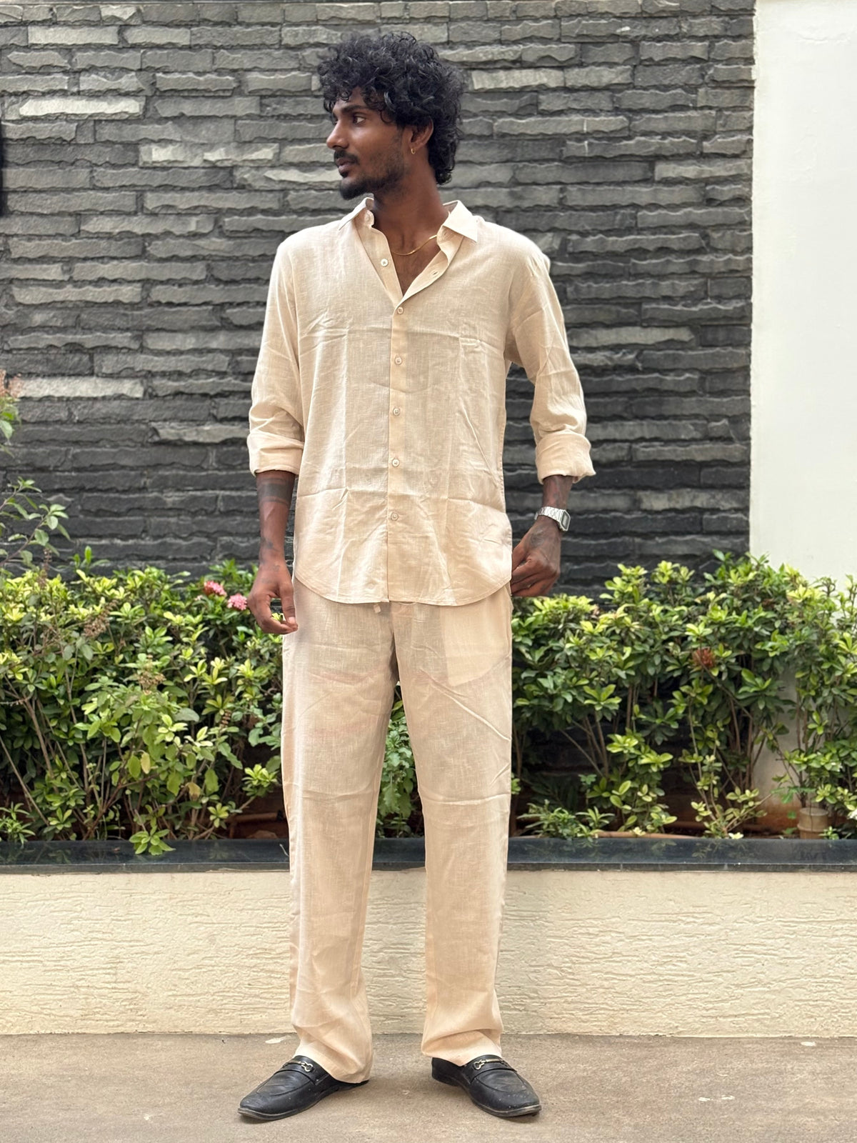 Beige Linen Co-ord Set
