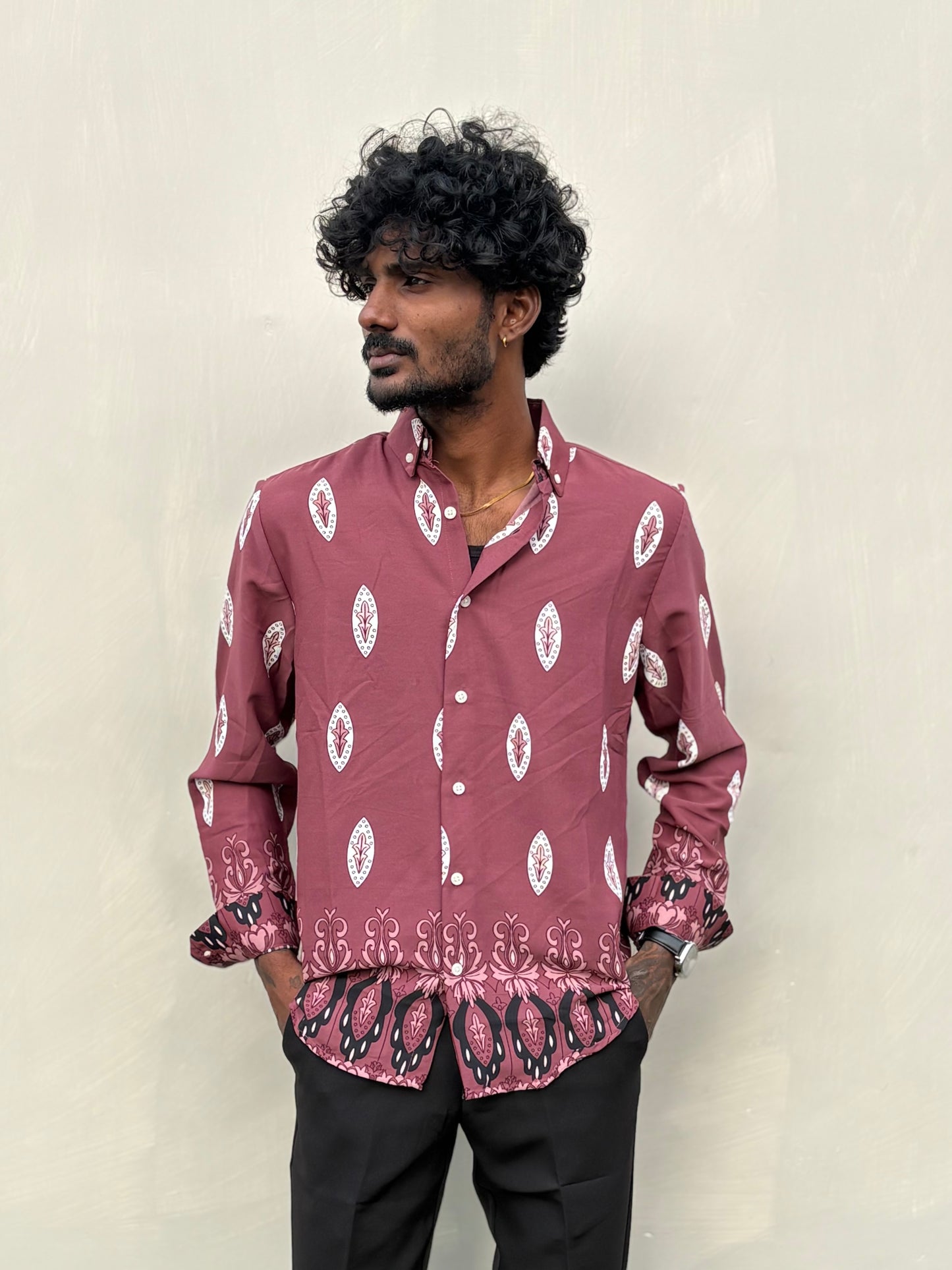 Dusky Rose Rayon Viscose Shirt