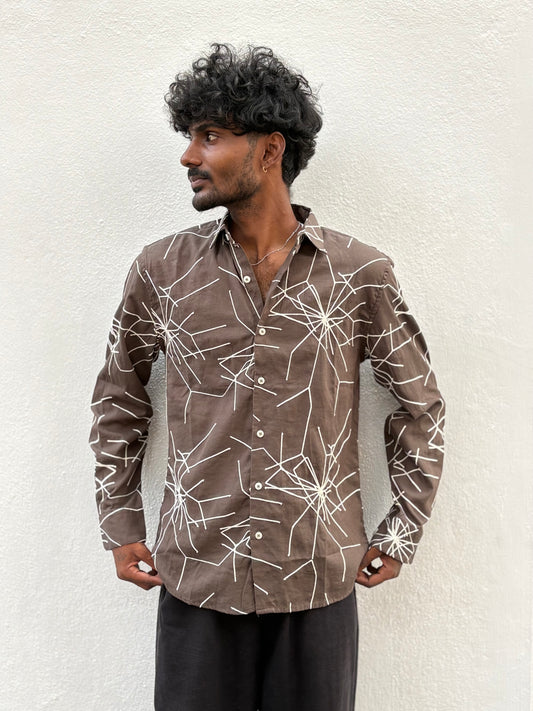 Brown Embroidery Shirt