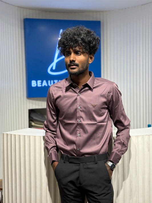Black Currant Slim Fit Liquid Shirt