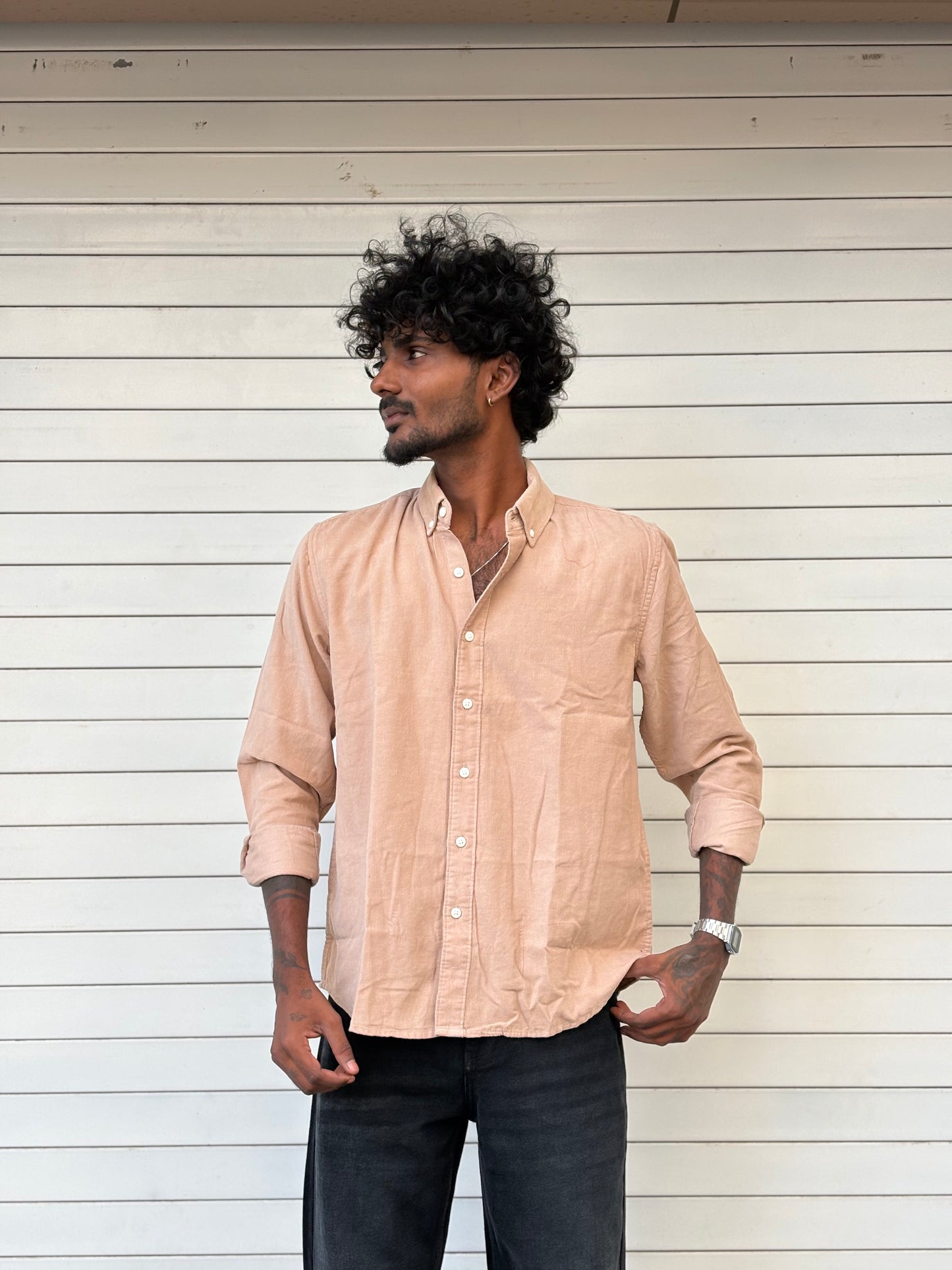 Beige Corduroy Shirt