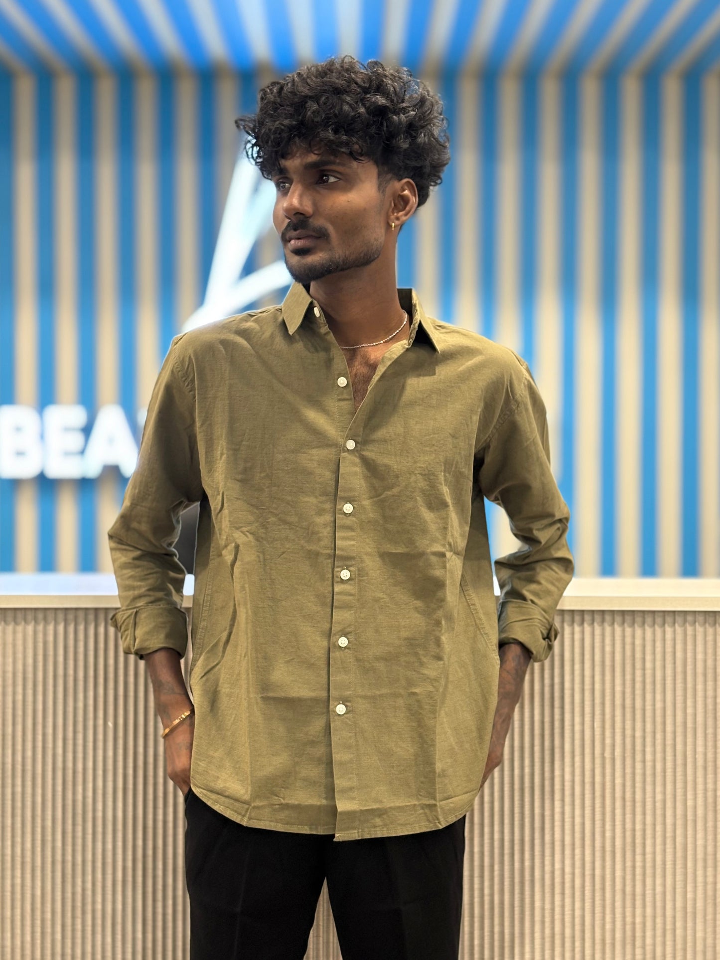 Green Linen Shirt