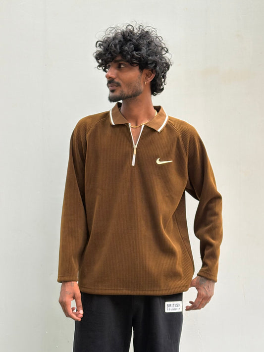 Brown Zipper Sweatshirt