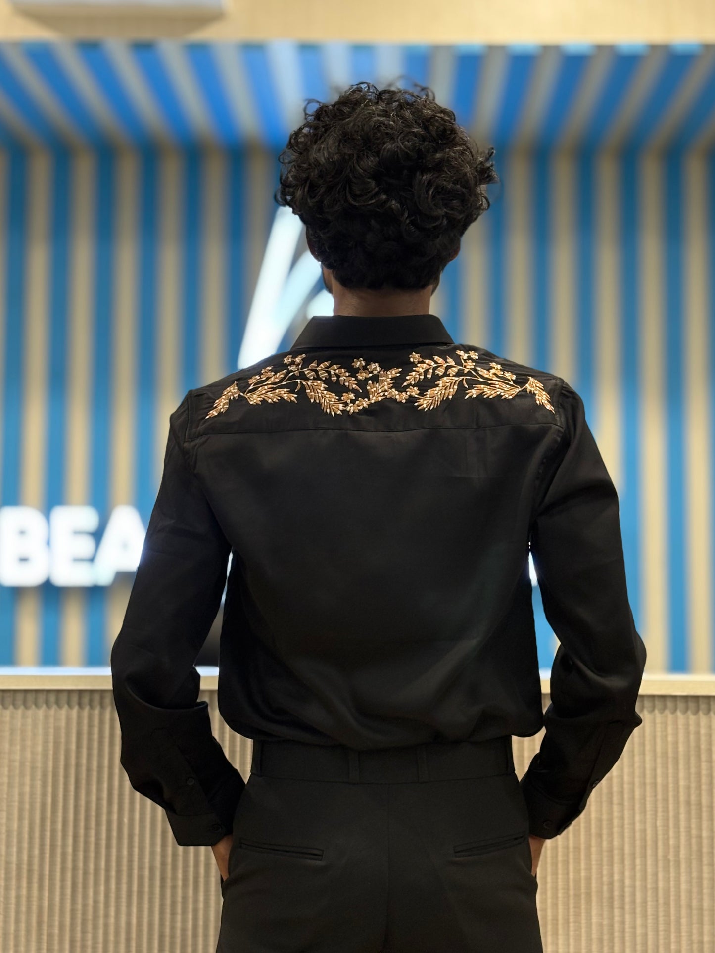 Black Embroidery Designer Shirt