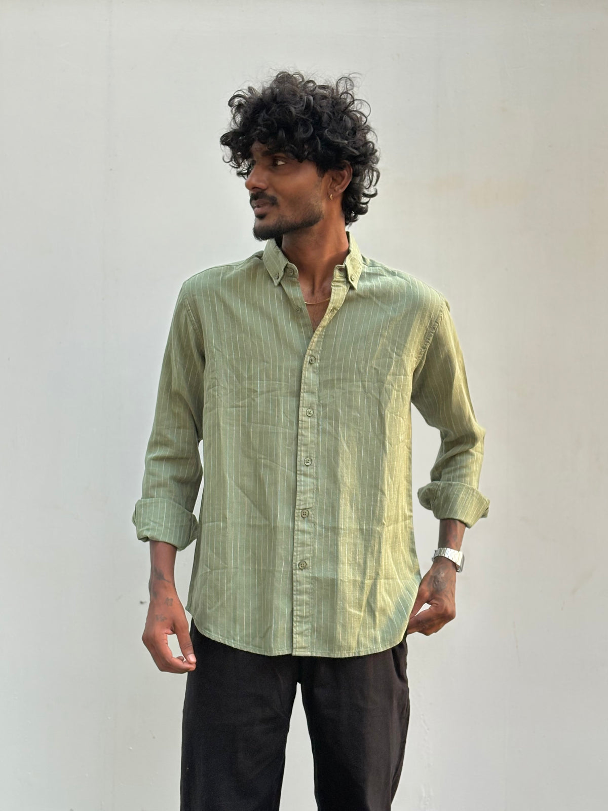 Green Striped Shirt