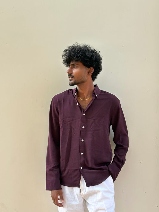 Violet Imported Crush Fabric Shirt