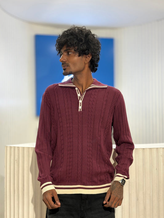 Maroon Old Money Sweatshirt