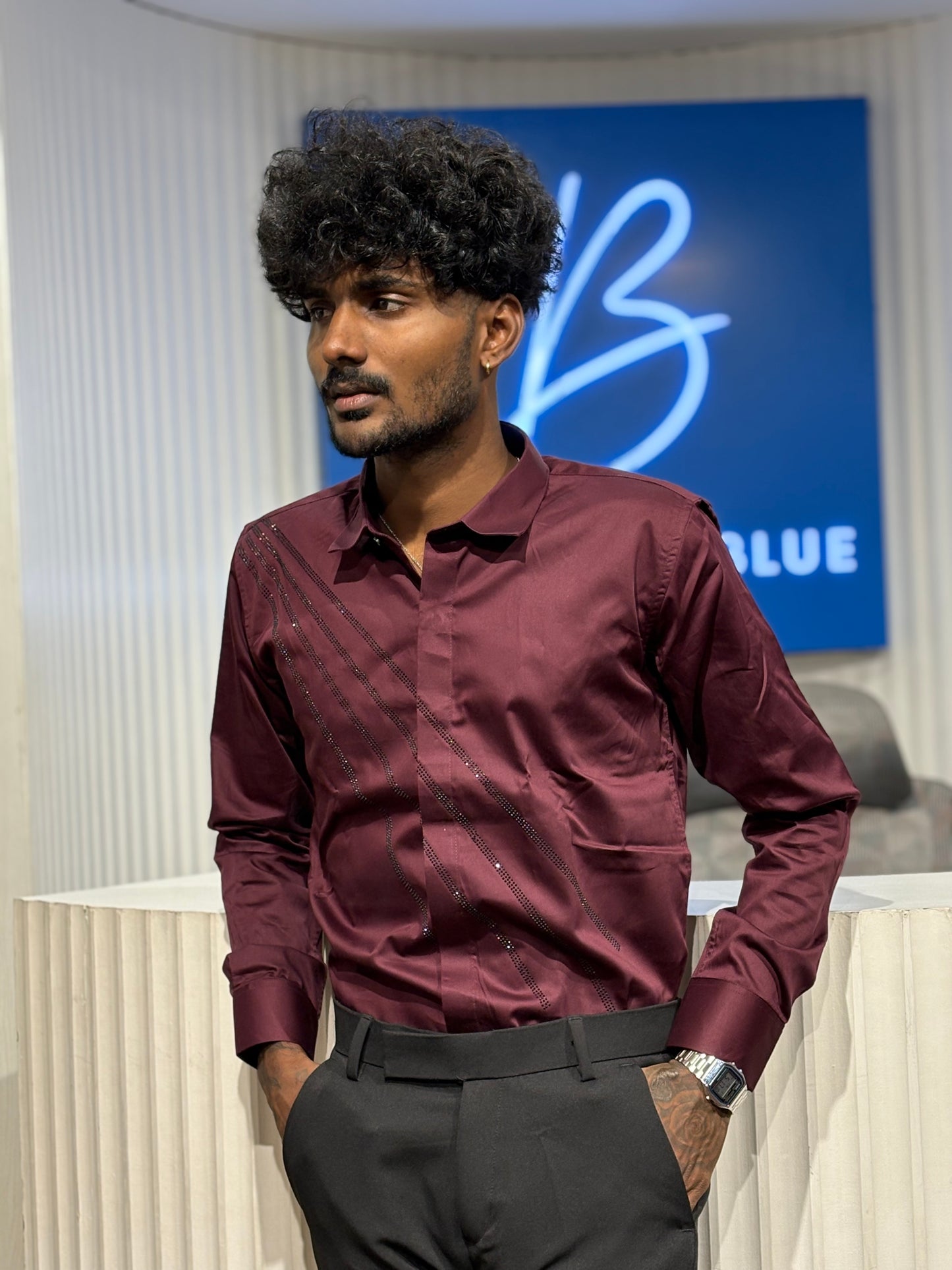 Maroon Designer Shirt