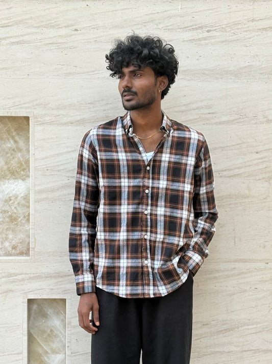 Black And Brown Flannel Shirt