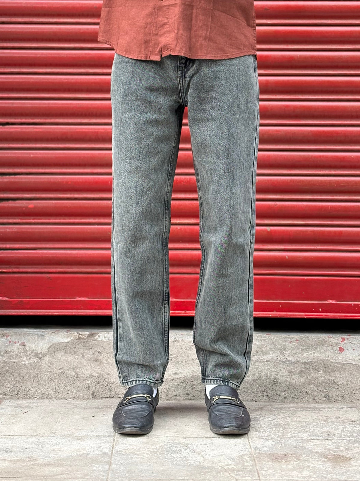 Grey Mom Fit Jeans