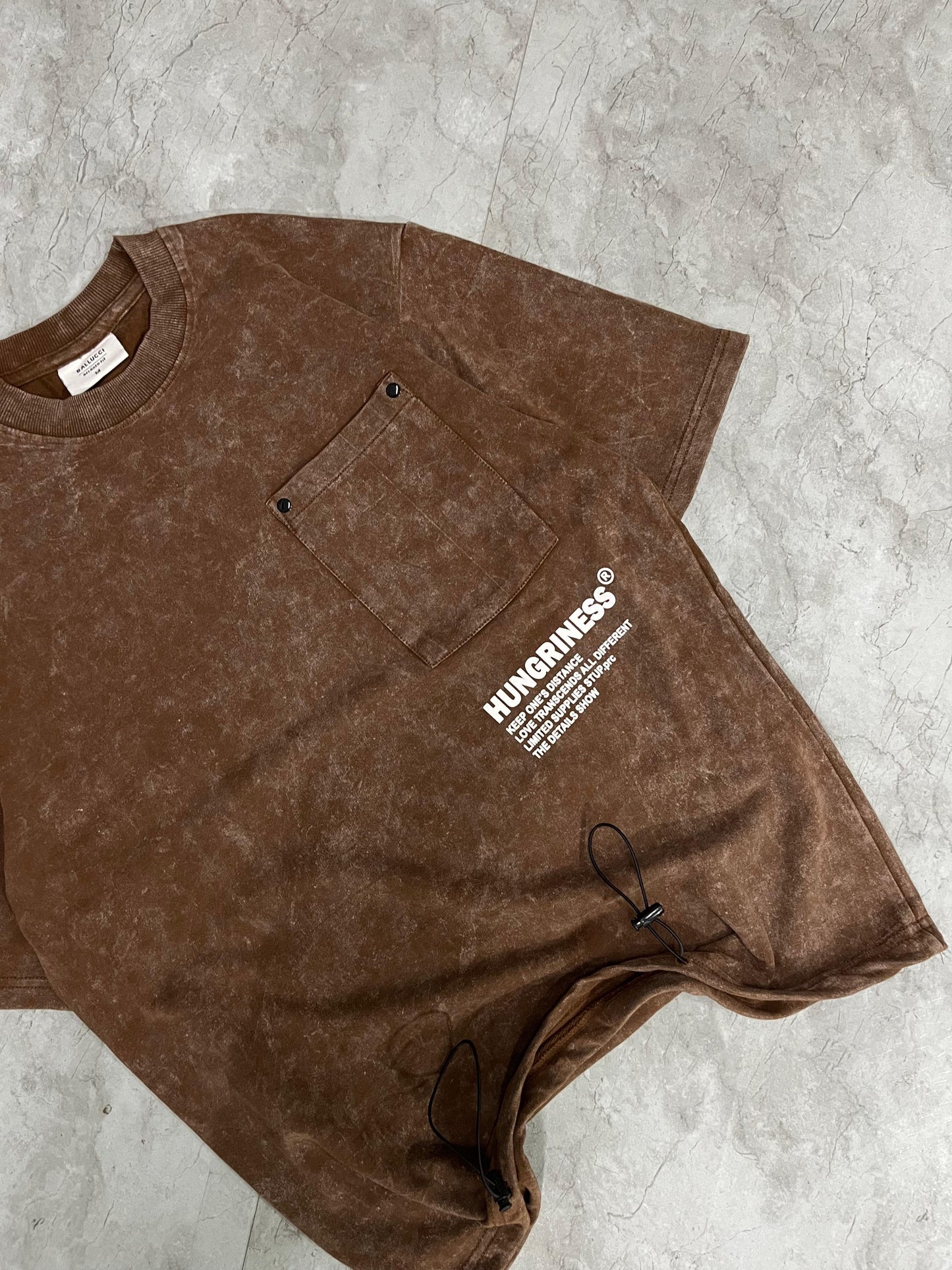 Brown Acid Wash Oversized Tshirt