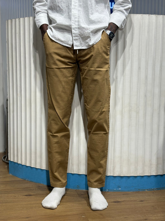 Brown Linen Draw String Pants