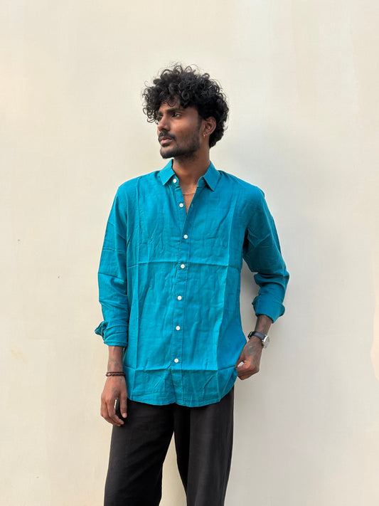 Teal Linen Shirt