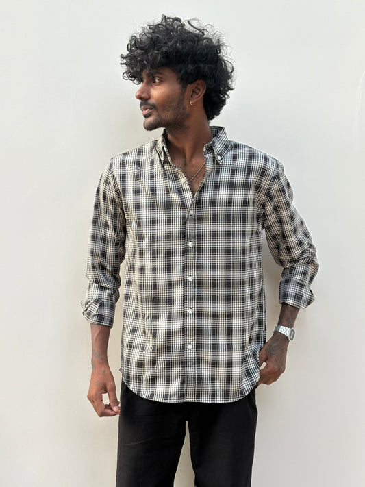 Black Imported Checked Shirt