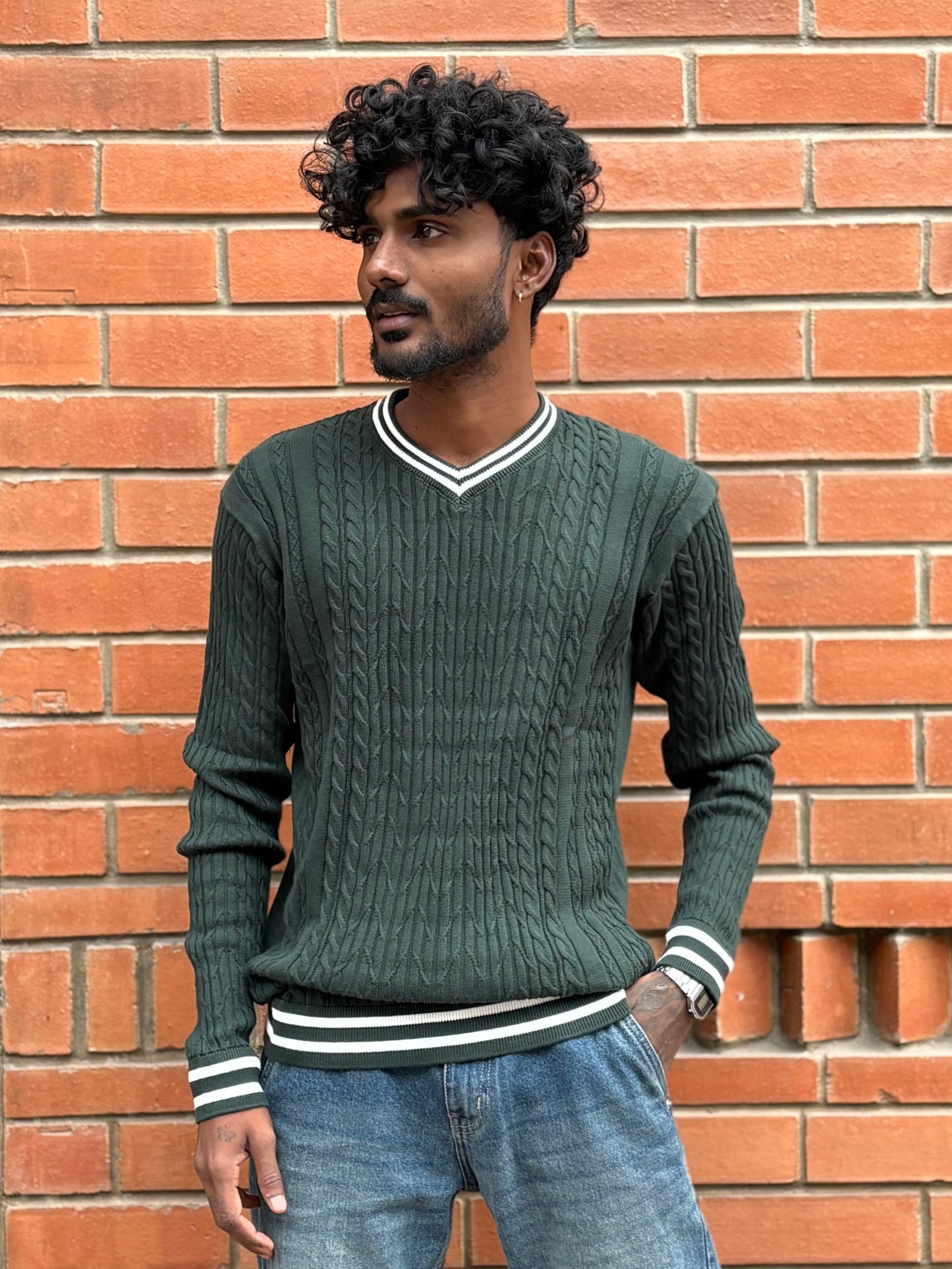 Green Old Money Full Sleeve Tshirt