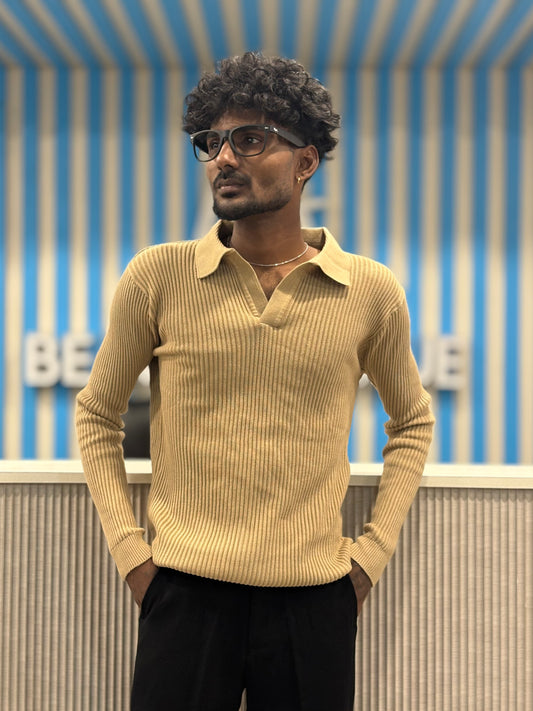Beige Netted Sweatshirt