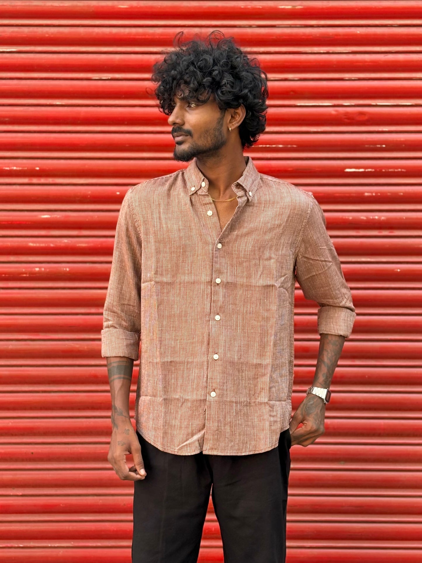 Brown Striped Shirt