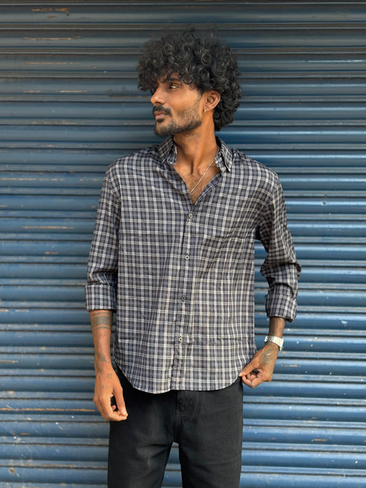 Black Imported Checked Shirt