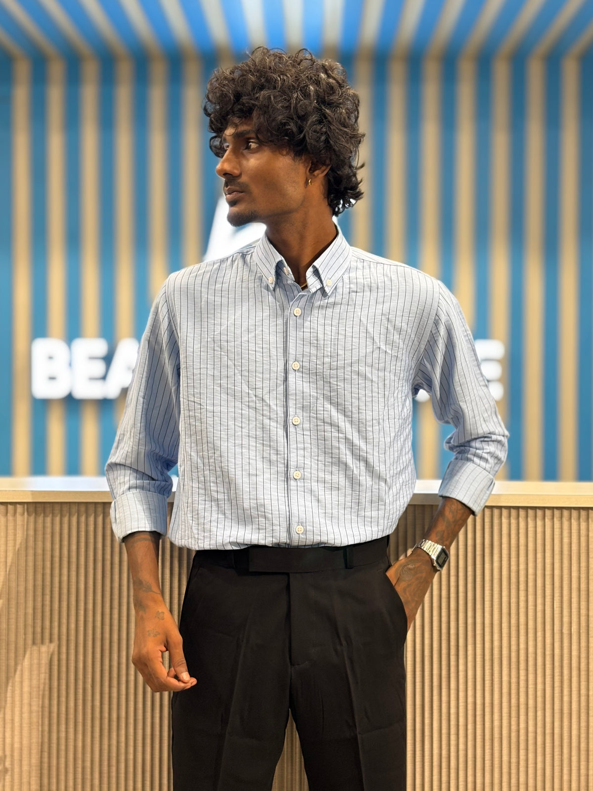 Light Blue Striped Shirt