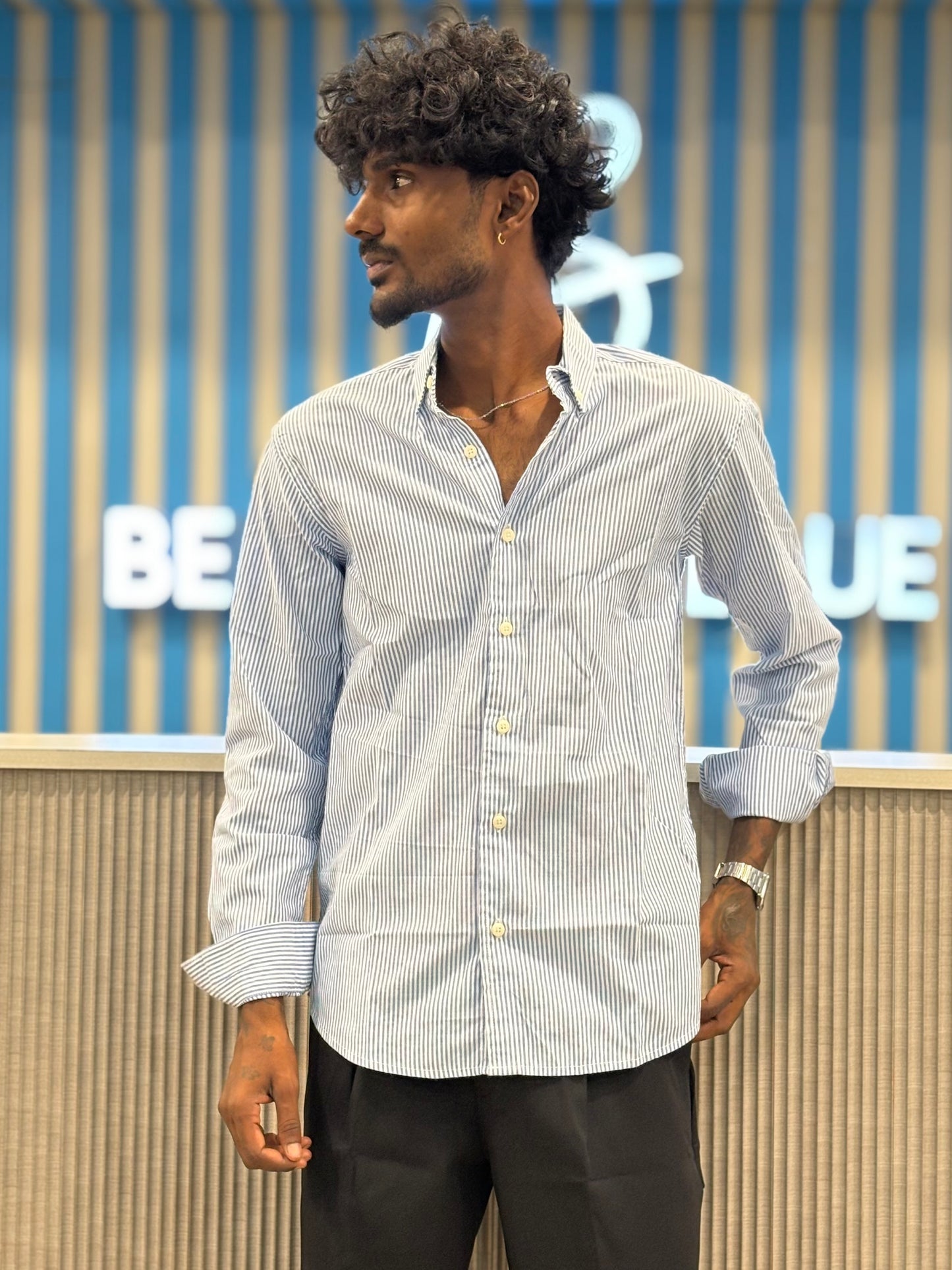 Blue Striped Old Money Shirt