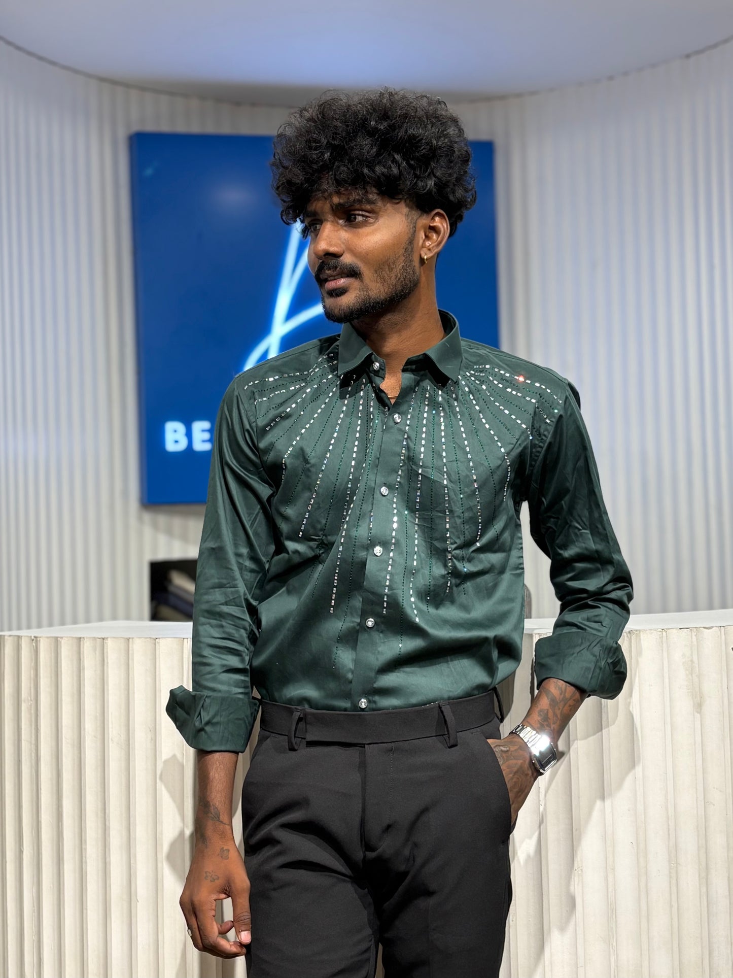 Dark Green Designer Shirt