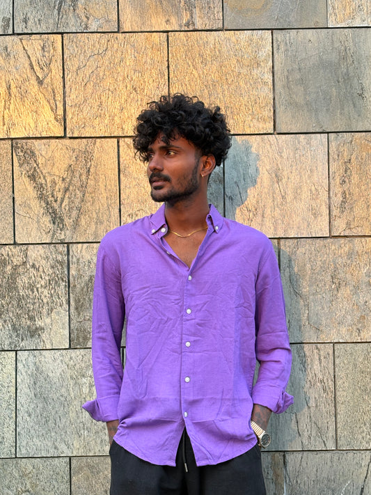 Purple Linen Viscose Shirt