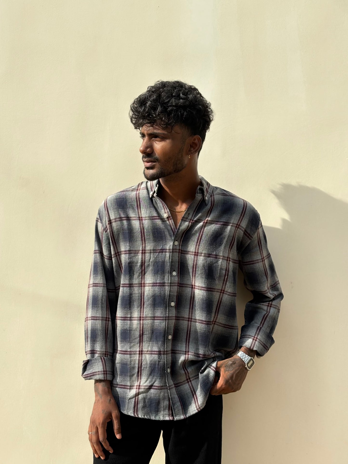Blue And Red Flannel Shirt