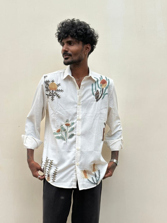 Off White Embroidery Shirt
