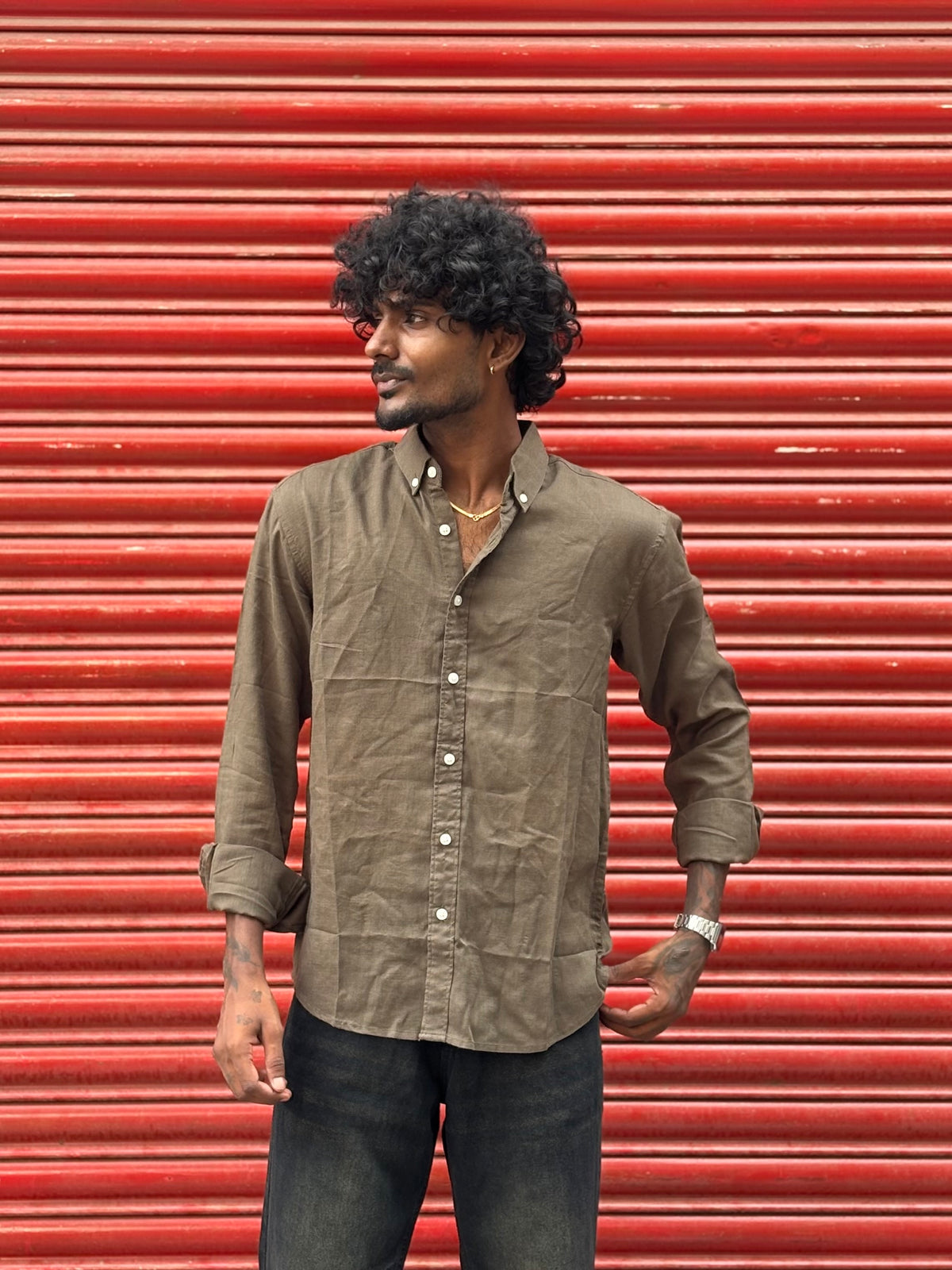 Brown Linen Shirt