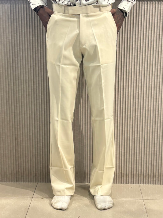 Beige Bootcut Formal Pants