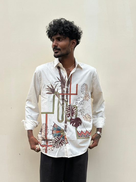 Off White Embroidery Shirt