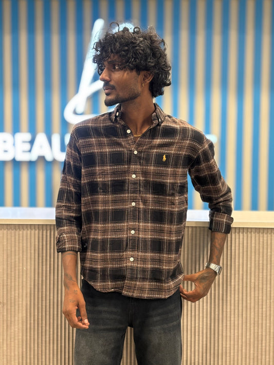 Brown Flannel Checked Shirt