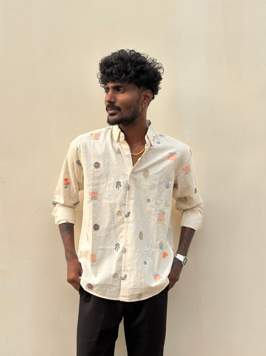 Off White Embroidery Shirt