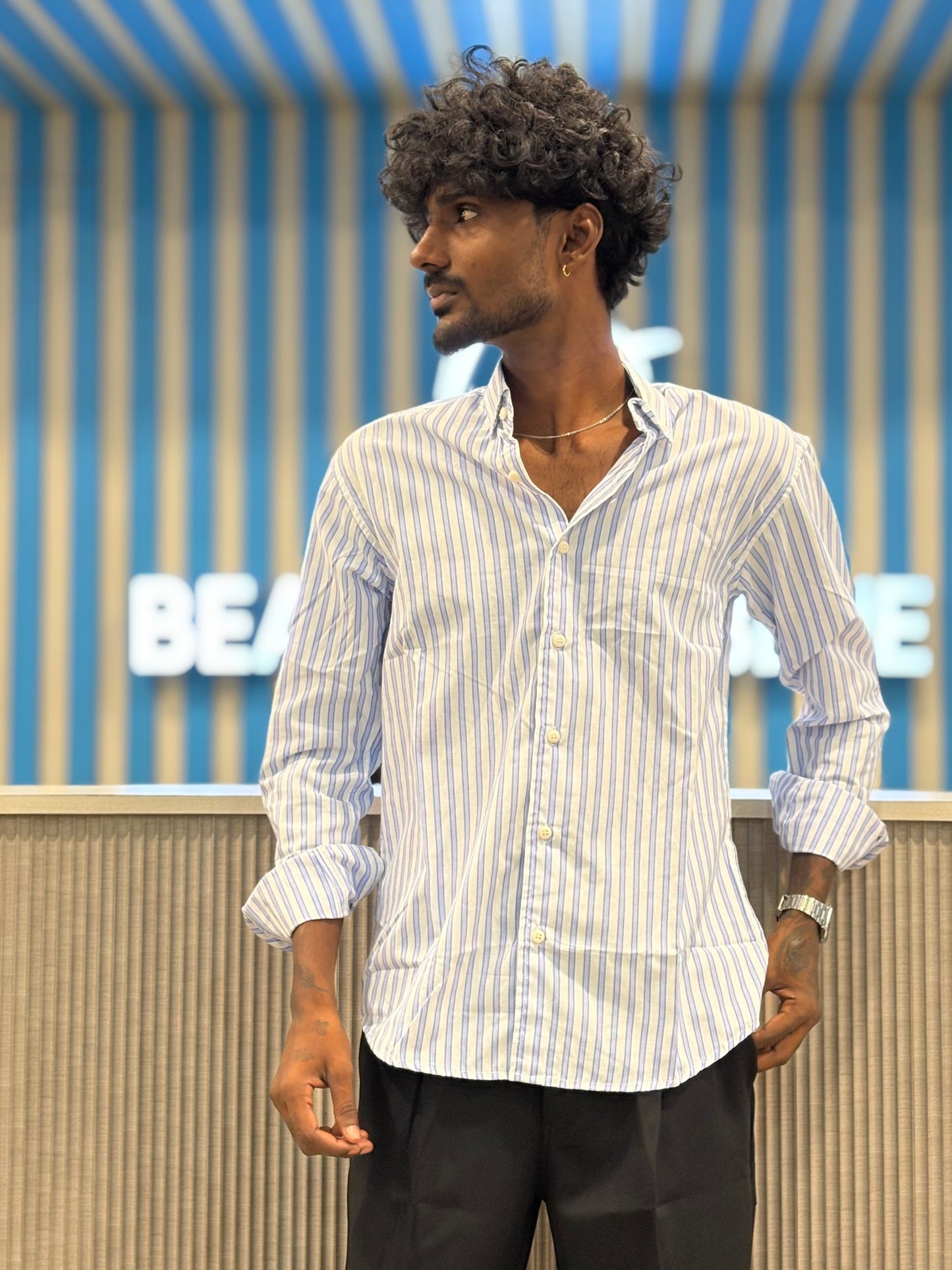 Blue Striped Old Money Shirt