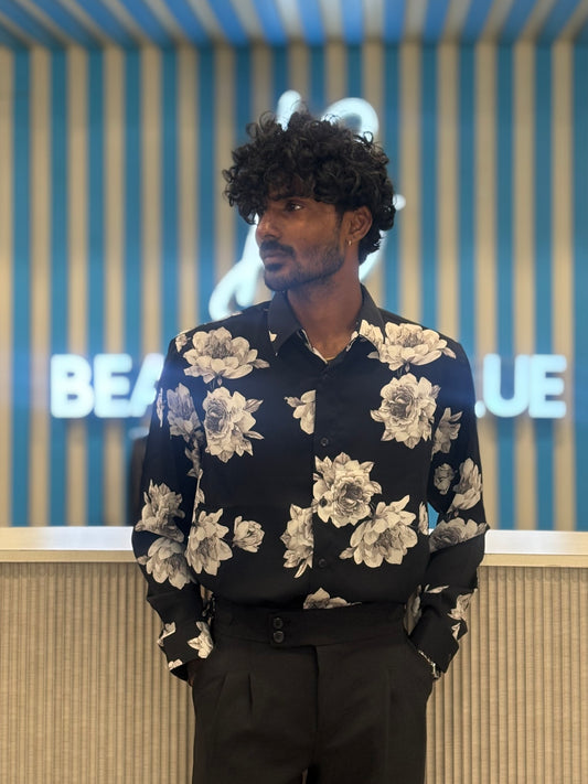 Black Rayon Viscose Shirt