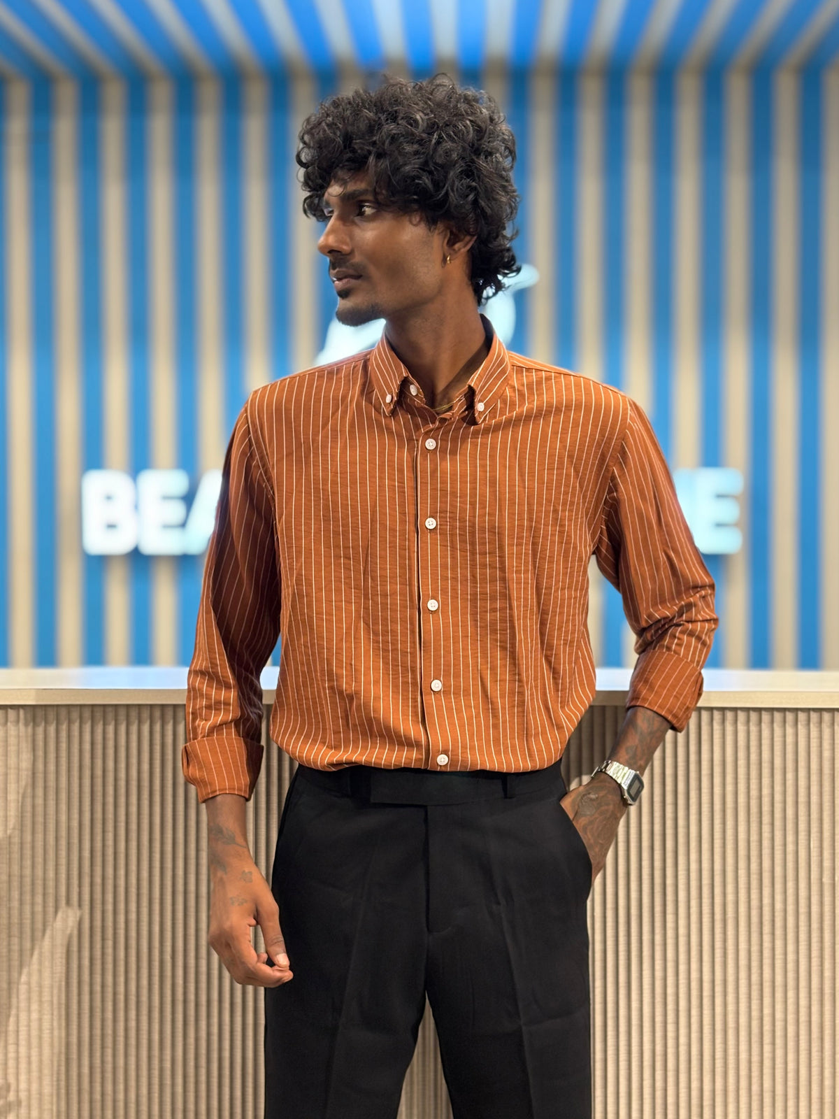 Brown Striped Shirt