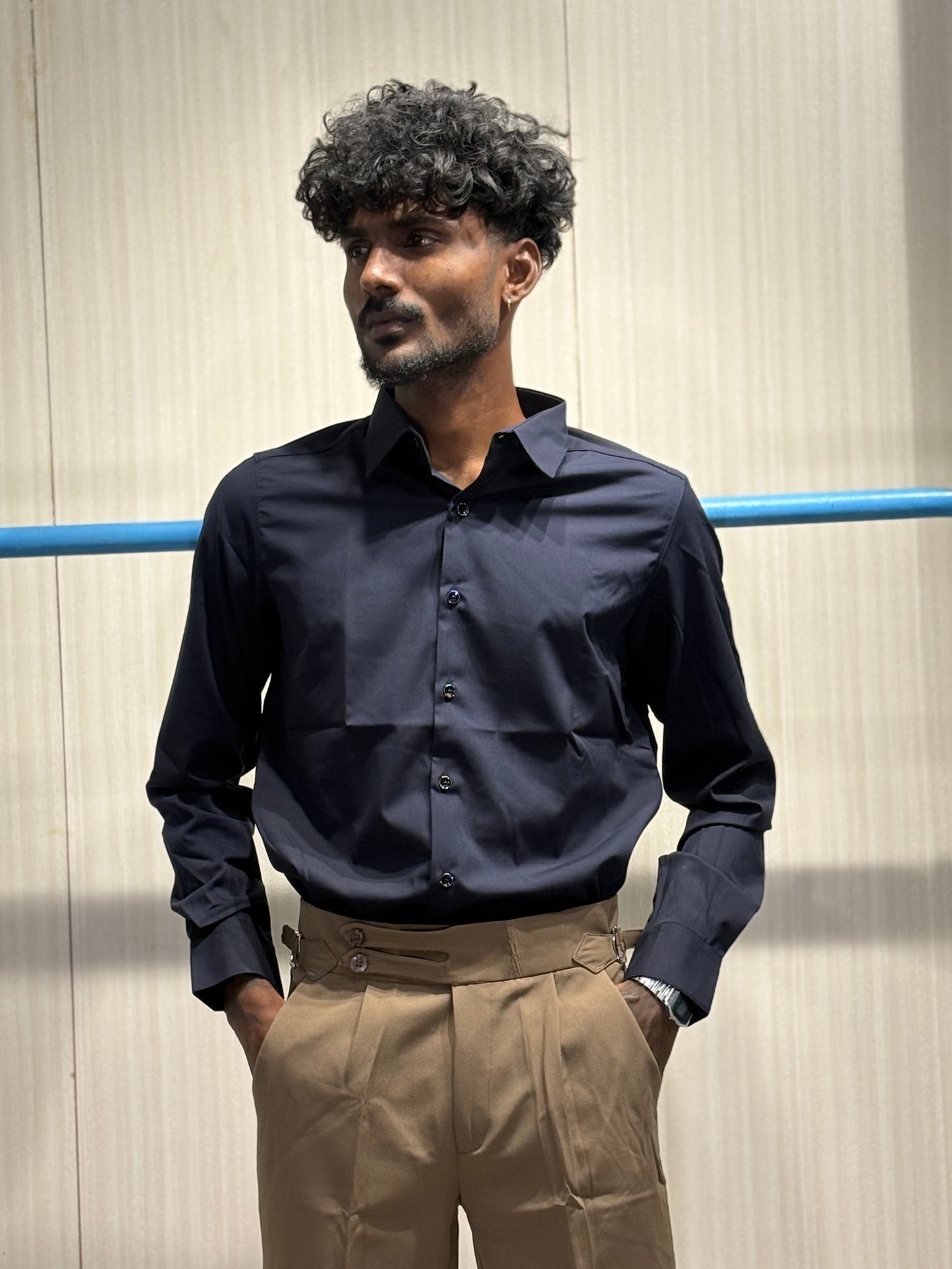 Navy Blue Liquid Shirt