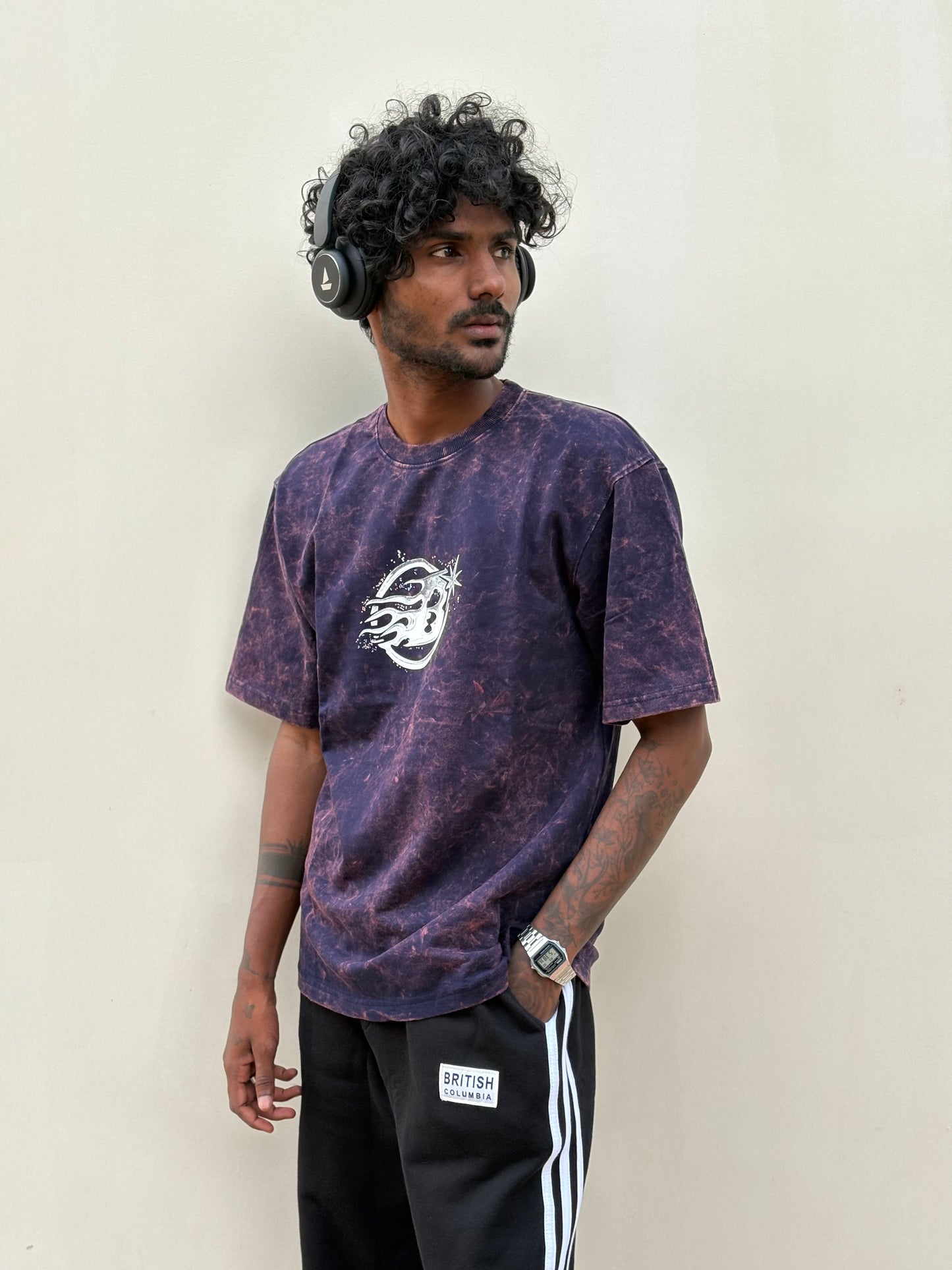 Purple Acid Wash Oversized Tshirt