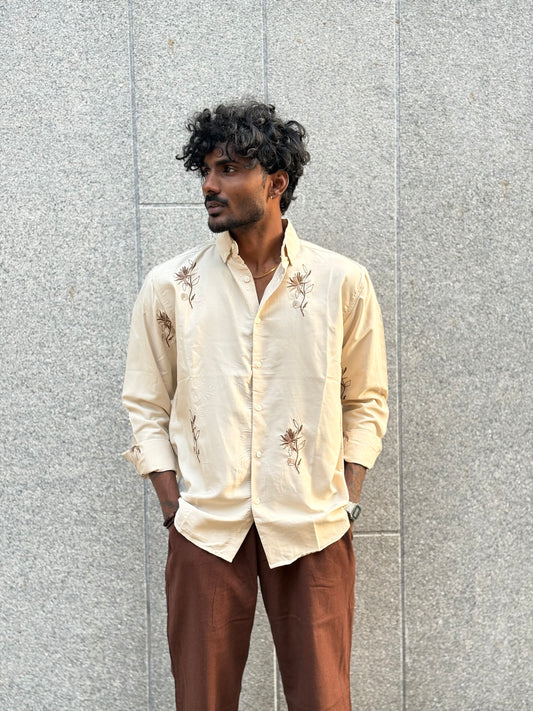 Beige Embroidery Shirt