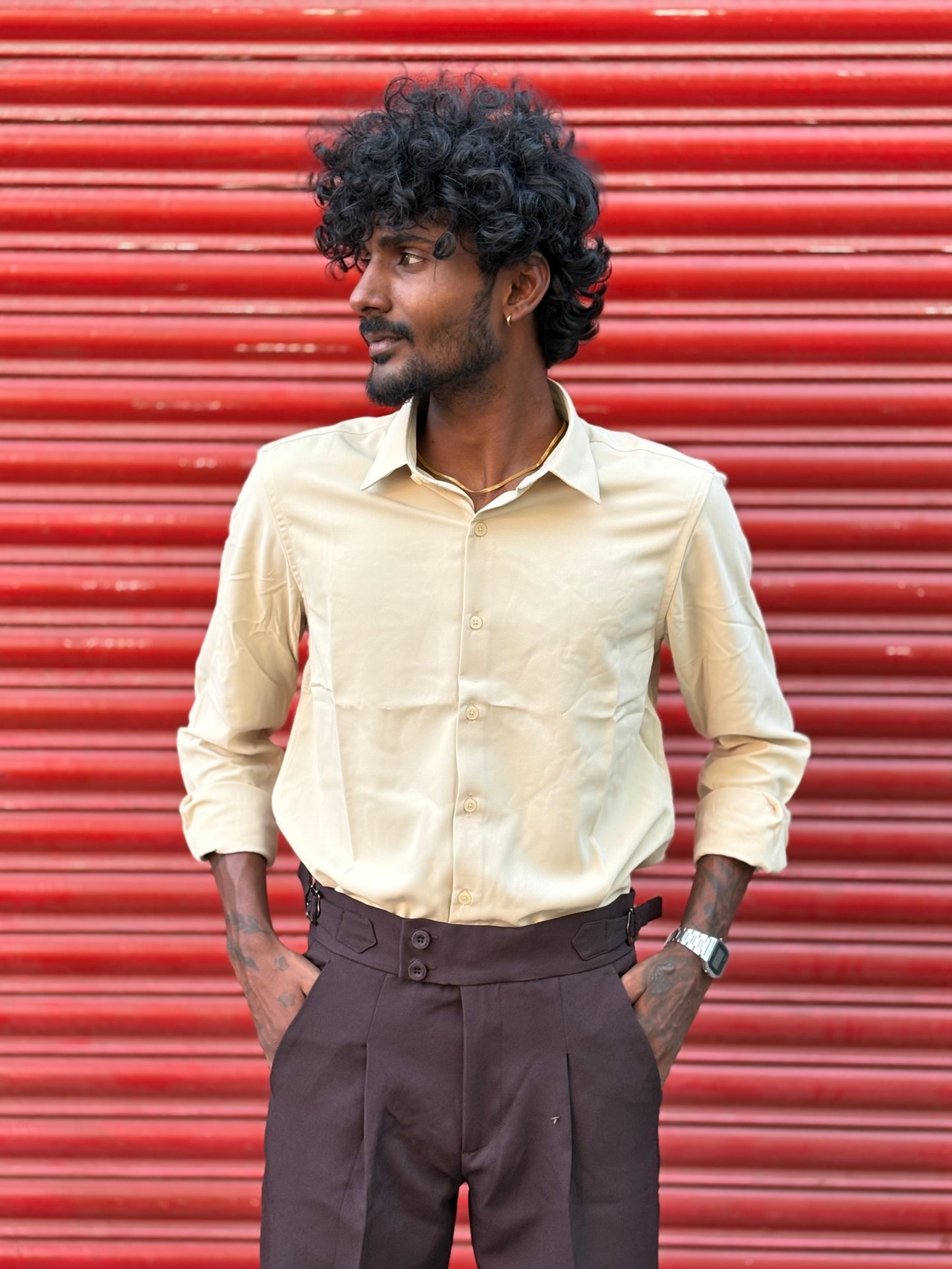Yellow Armani Solid Shirt