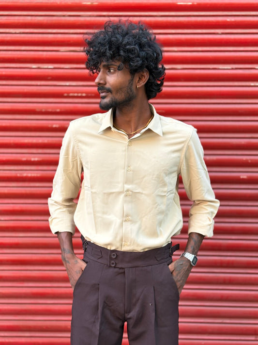 Yellow Armani Solid Shirt
