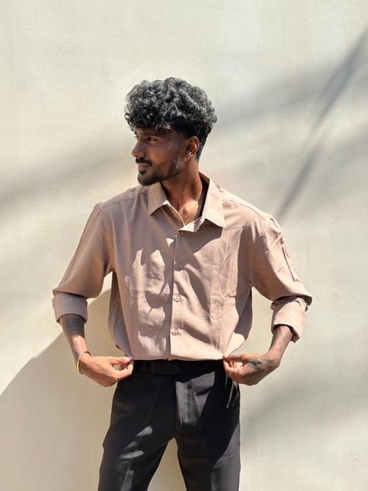 Chocolate Slim Fit Liquid Shirt