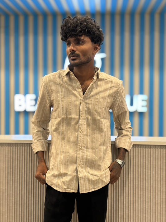 Beige Striped Shirt