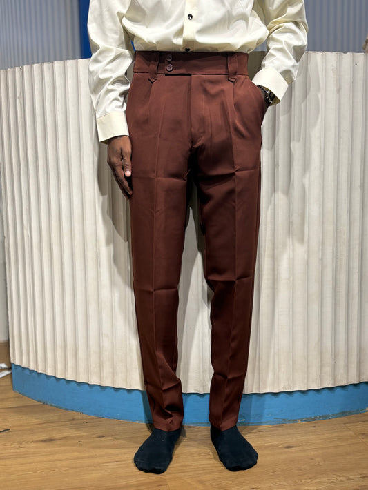 Brown Korean Rib Formal Pants