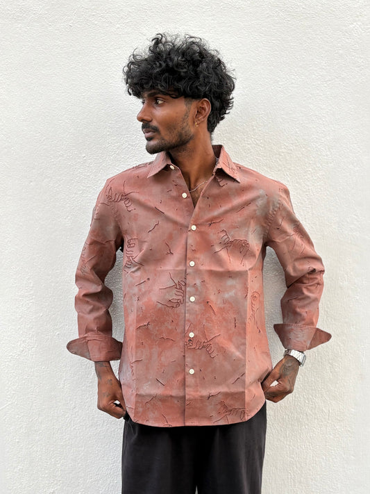 Brown Embroidery Shirt