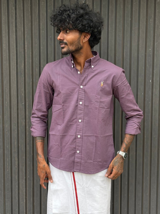 Lavender Poly Oxford Shirt