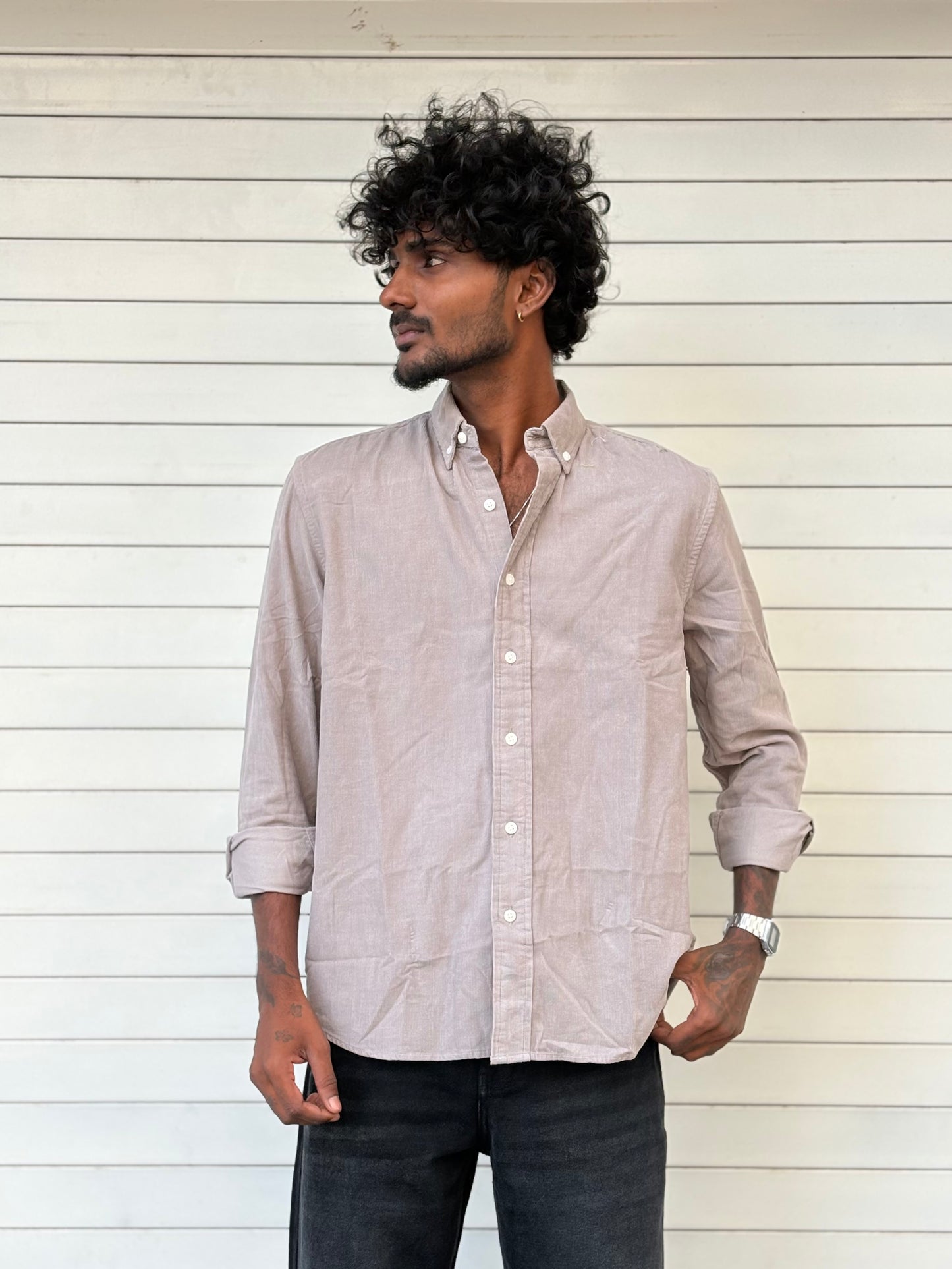 Light Grey Corduroy Shirt